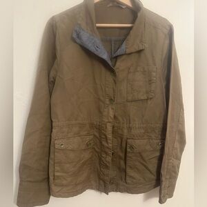 Horny Toad Women's olive green Utility/chore Jacket linen blend size M